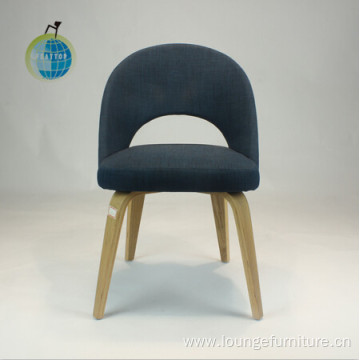 Upholstered chair with wood legs cafe dining style